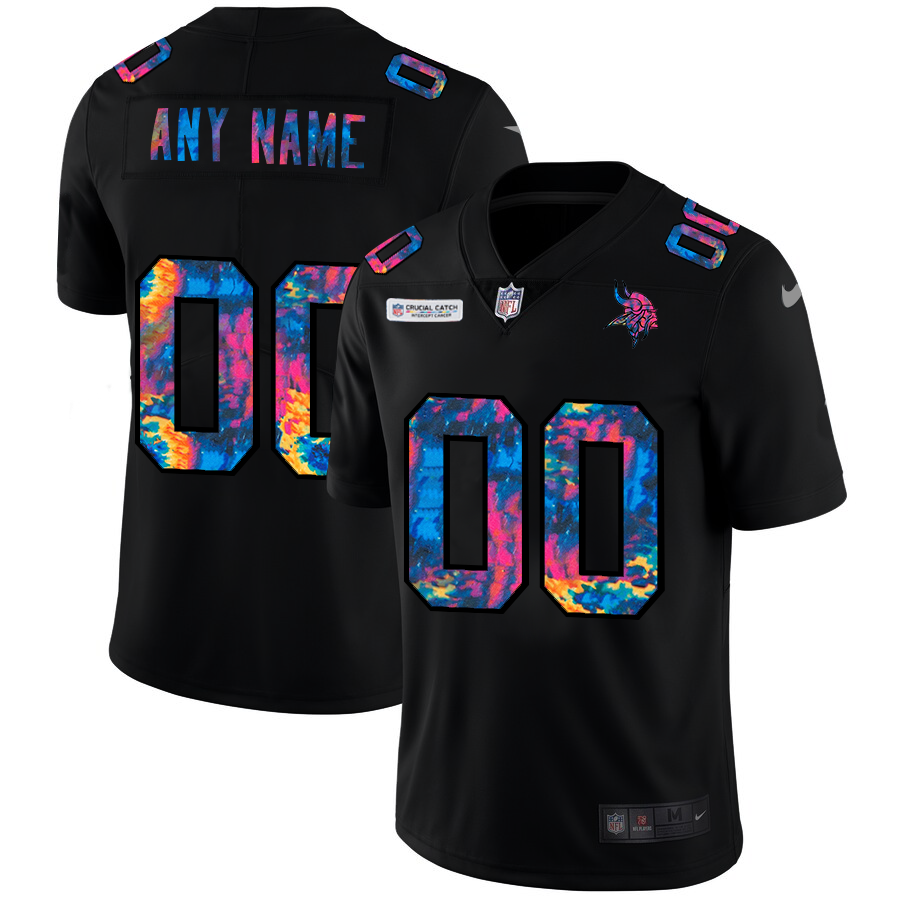 Minnesota Vikings Custom Men Nike MultiColor Black 2020 NFL Crucial Catch Vapor Untouchable Limited Jersey